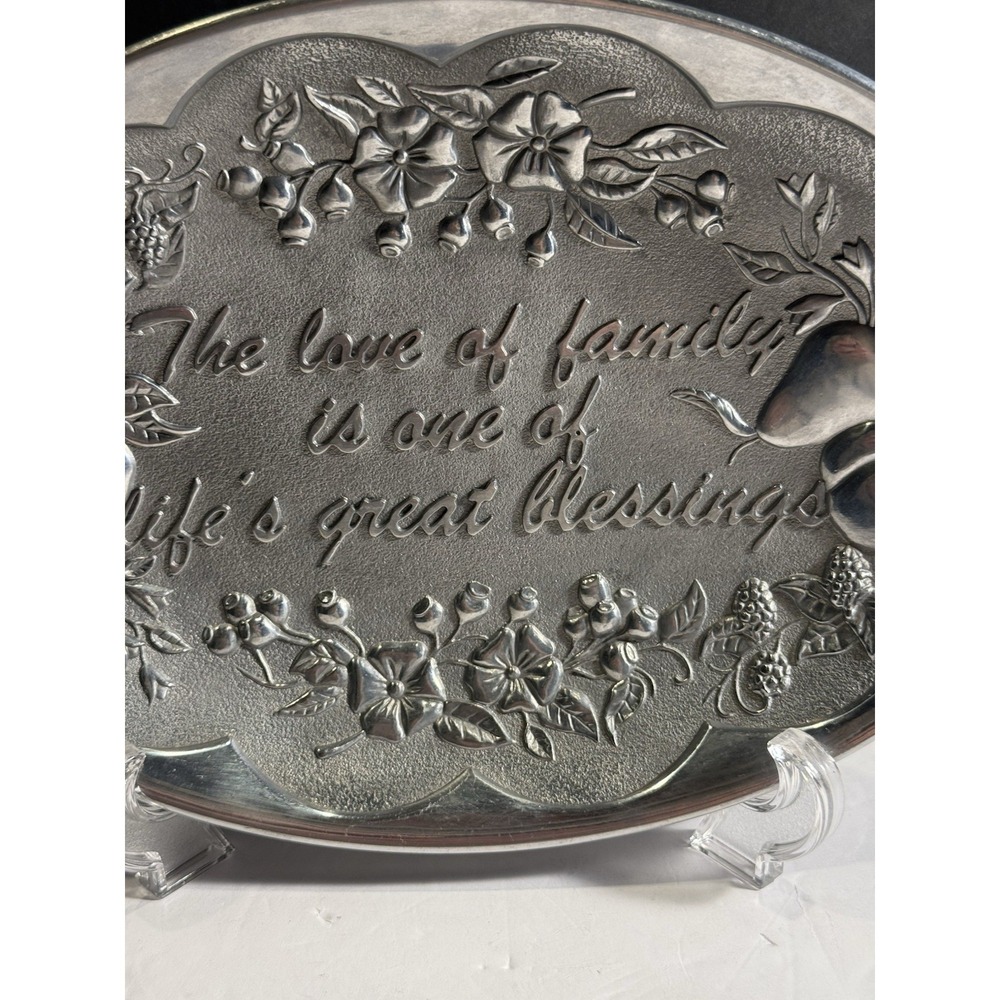 Lenox Pewter Plaque "The Love of Family" Decorative Sentimental Tray - Picture 2 of 6